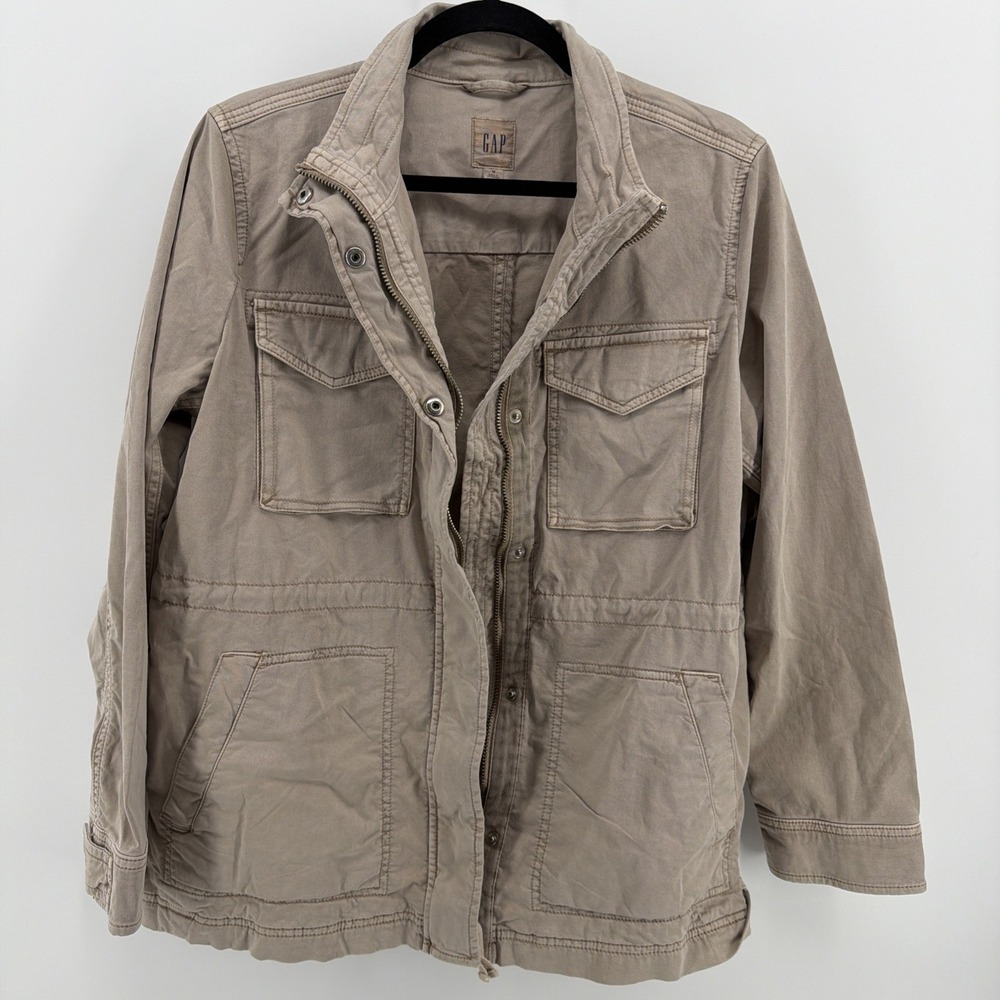 GAP Women's Medium Utility Chic Jacket Khaki Beige Gorpcore EUC